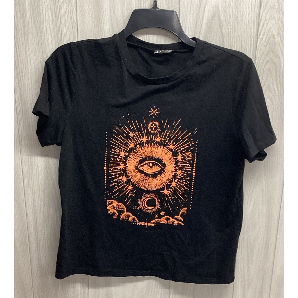SHEIN women's (Size L) Short Sleeve Crew Neck TShirt Eye Celestial Graphic Print